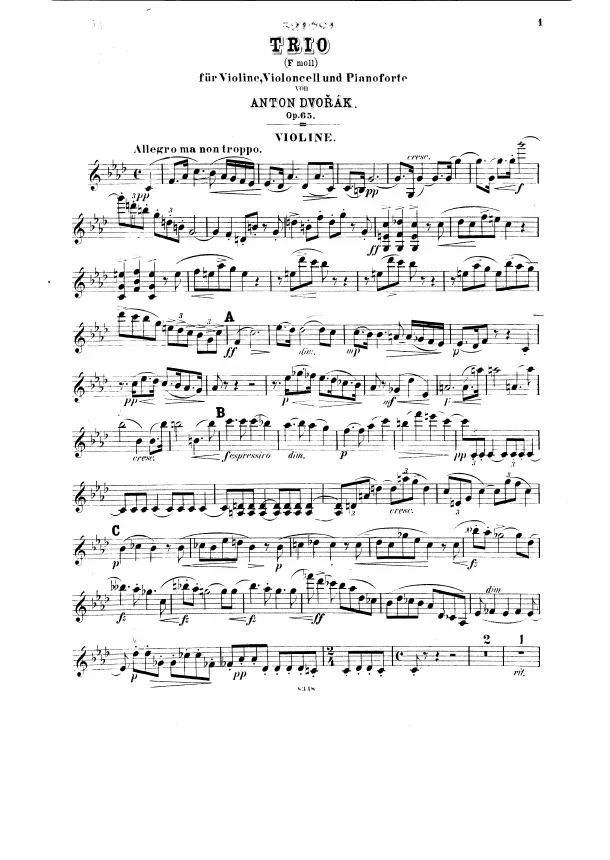 First page of Piano Trio No.3