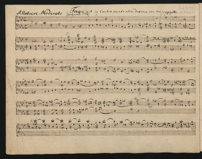 First page of Fugue in E-flat major