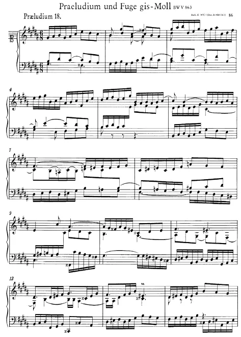 First page of Prelude and Fugue No.18 in G-sharp majnor