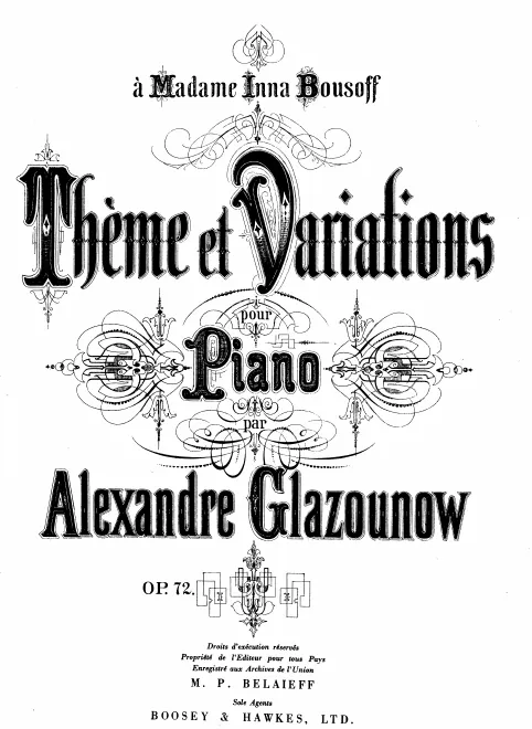 First page of Theme and Variations