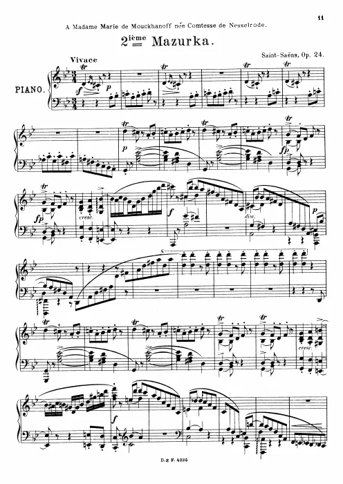First page of Mazurka in G minor