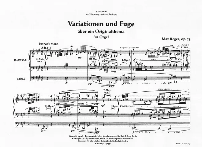 First page of Introduktion, Variationen und Fuge über ein Originalthema