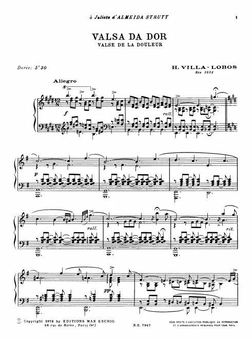 First page of Valsa da dor