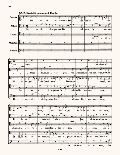 First page of Benedicite gentes