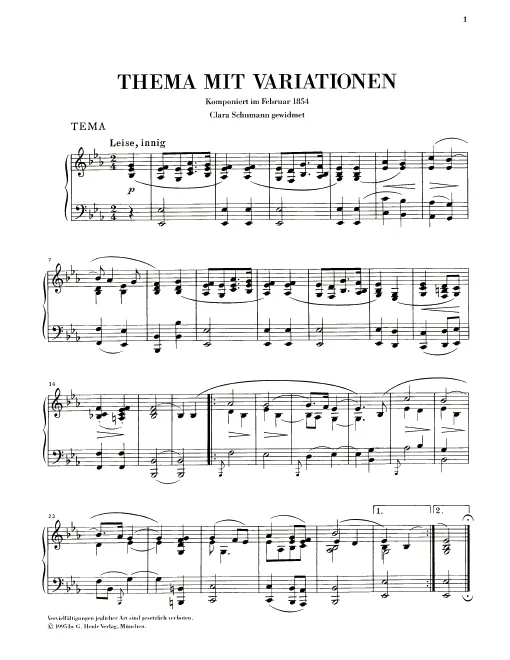 First page of Theme and Variations