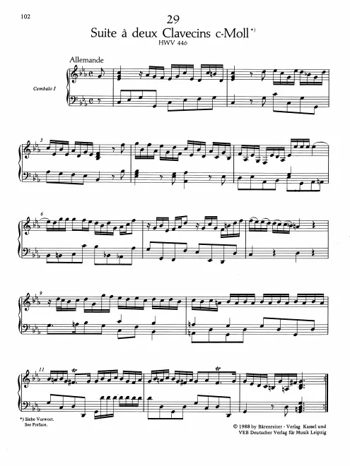 First page of Suite in C minor