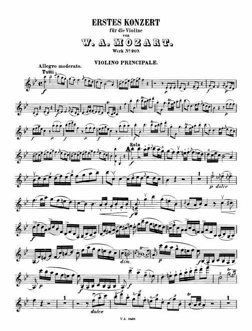 First page of Violin Concerto No.1