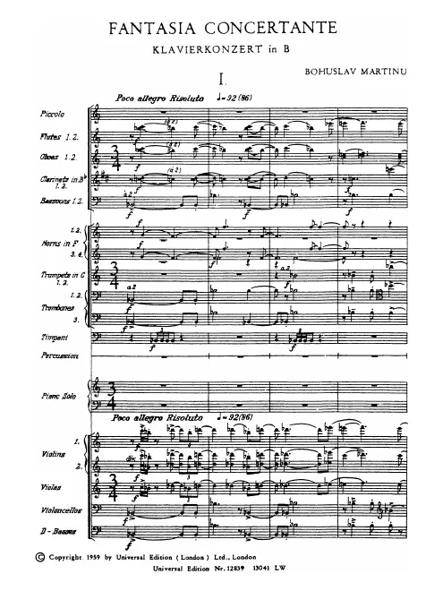 First page of Piano Concerto No.5 in B-flat major