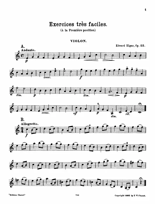 First page of Very Easy Melodious Exercises in the First Position
