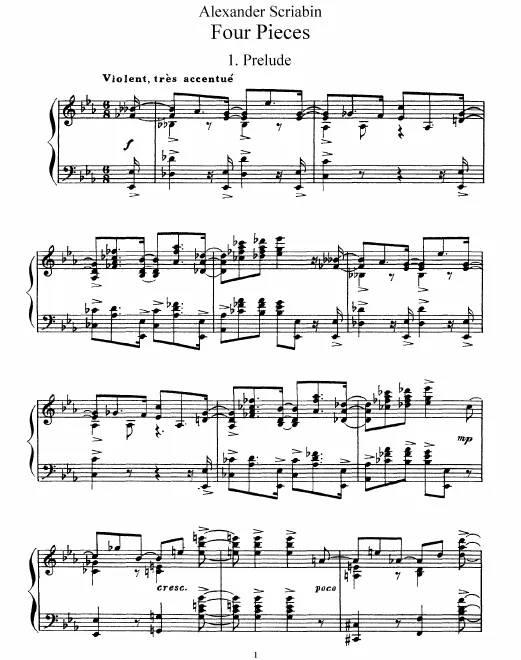 First page of Quatre morceaux