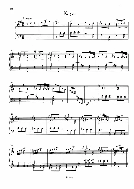 First page of Keyboard Sonata in G major