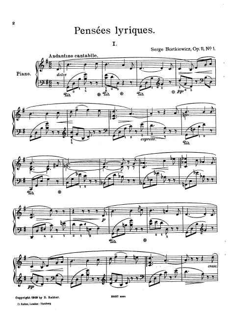 First page of 6 Pensees Lyriques