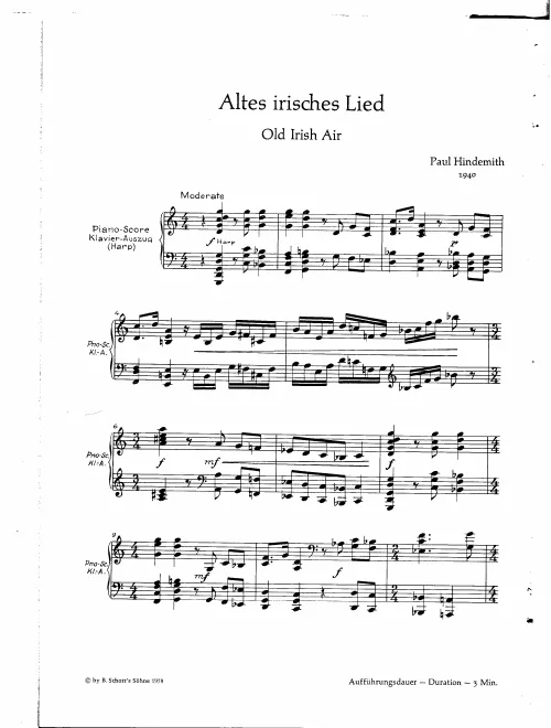 First page of Old Irish Air: "The harp that once thro’ Tara’s halls"