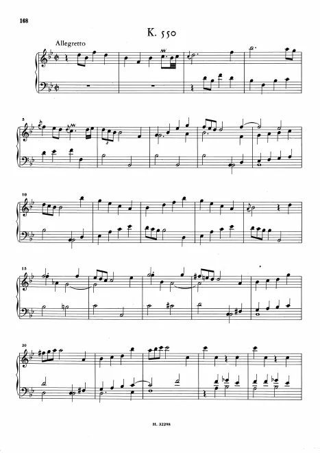 First page of Keyboard Sonata in B-flat major