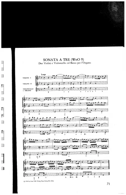 First page of Trio Sonata