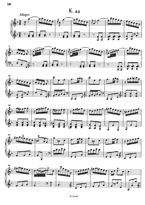 First page of Keyboard Sonata in F major