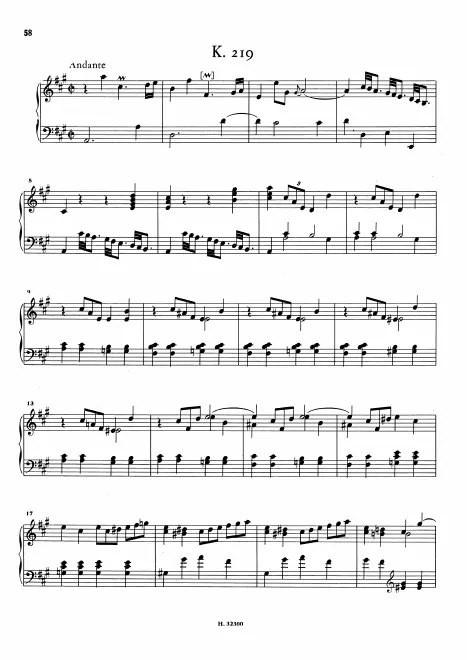 First page of Keyboard Sonata in A major