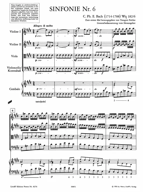 First page of Symphony in E major