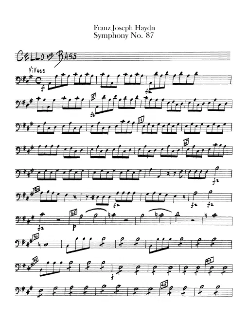 First page of Symphony No.87 in A major