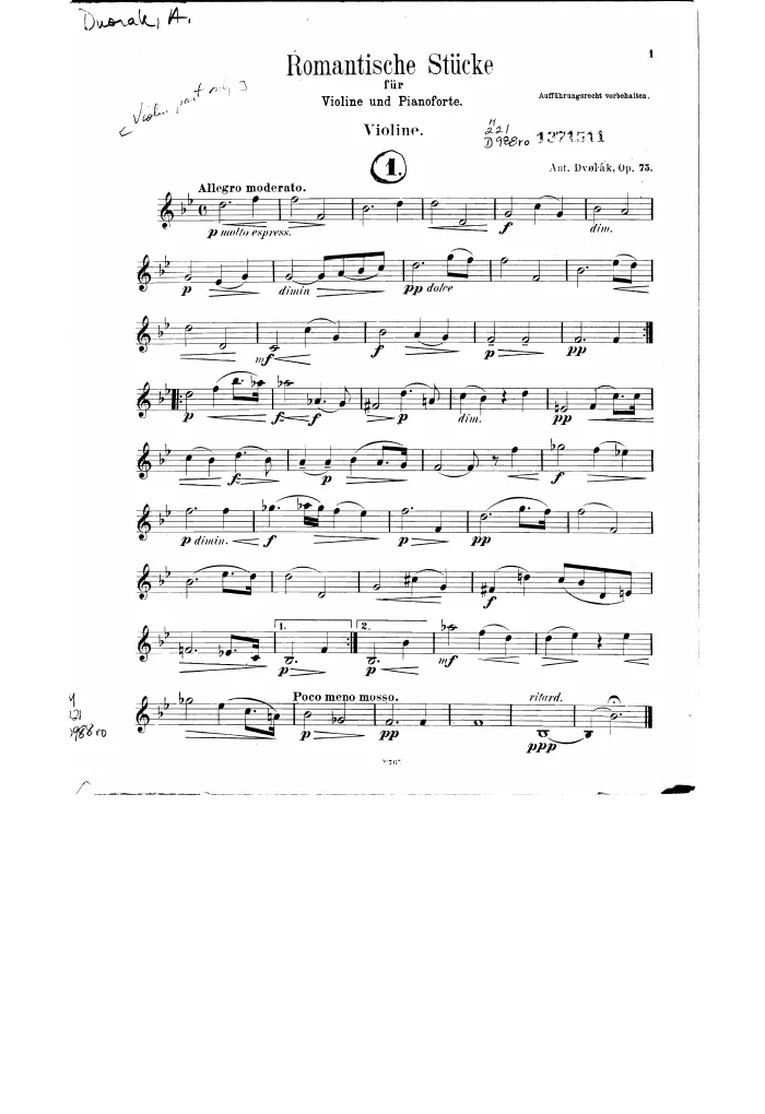 First page of Romantic Pieces