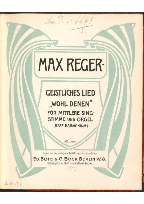 First page of Wohl denen, die ohne Tadel leben