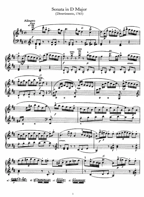 First page of Divertimento