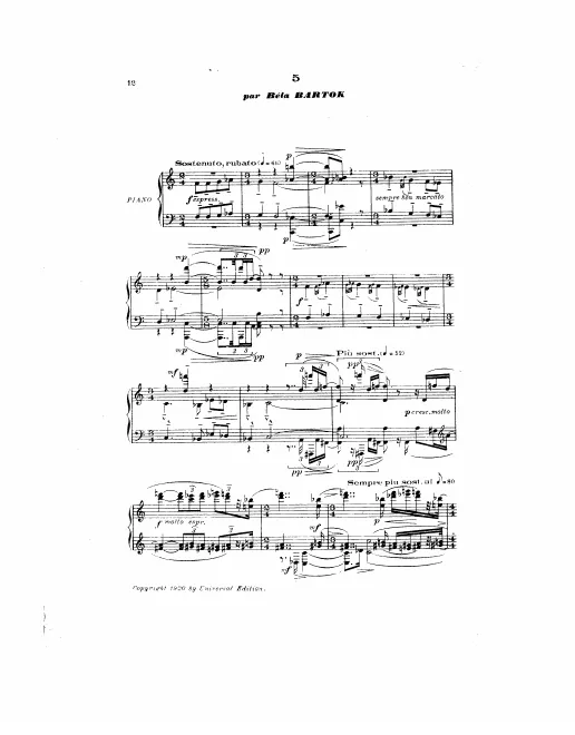 First page of Improvisations on Hungarian Peasant Songs