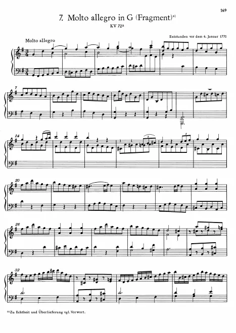 First page of Allegro in G major