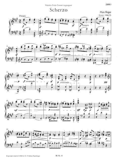 First page of Scherzo for Piano