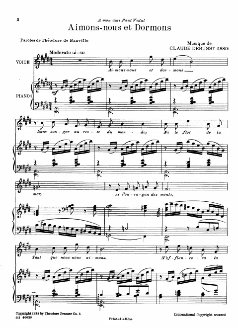 First page of Aimons-nous et dormons