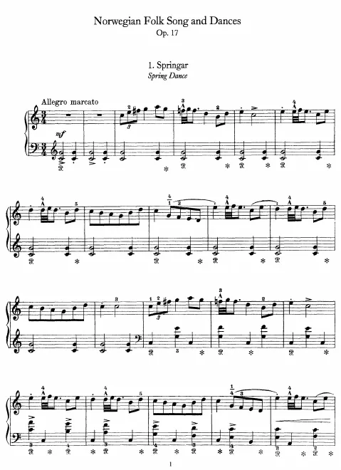 First page of 25 Norwegian Folk Songs and Dances