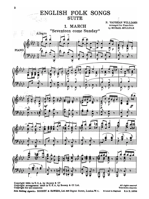First page of English Folk Song Suite