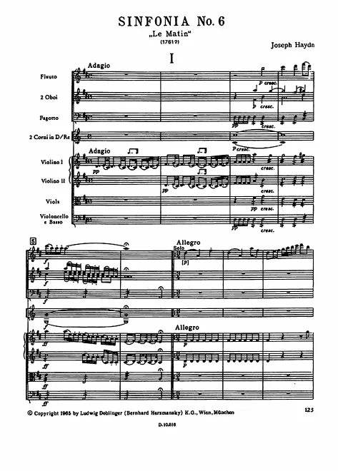 First page of Symphony No.6 in D major