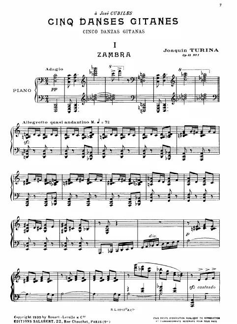 First page of 5 Danzas Gitanas, Series 1