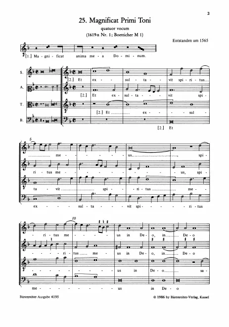First page of Magnificat primi toni