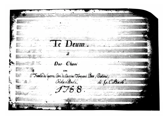 First page of Te Deum a 8, W.E 27