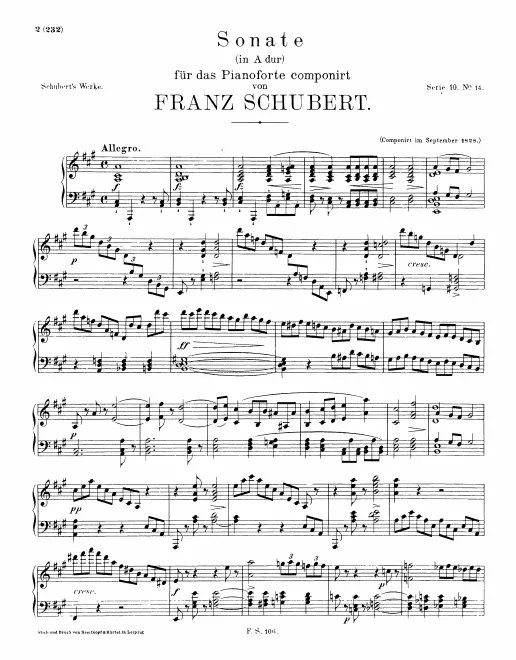 First page of Piano Sonata in A major