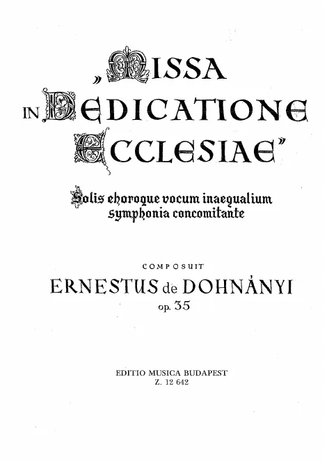 First page of Missa in Dedicatione Ecclesiae