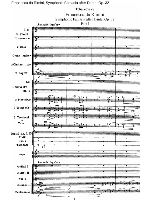 First page of Francesca da Rimini