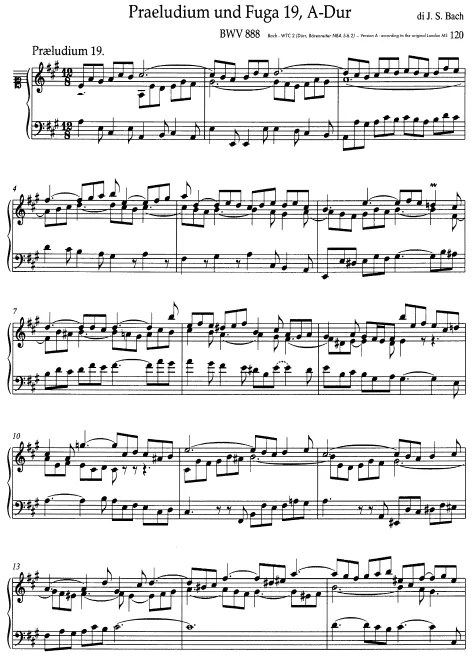 First page of Prelude and Fugue in A major