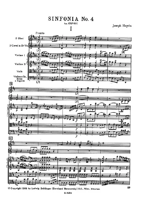 First page of Symphony No.4 in D major