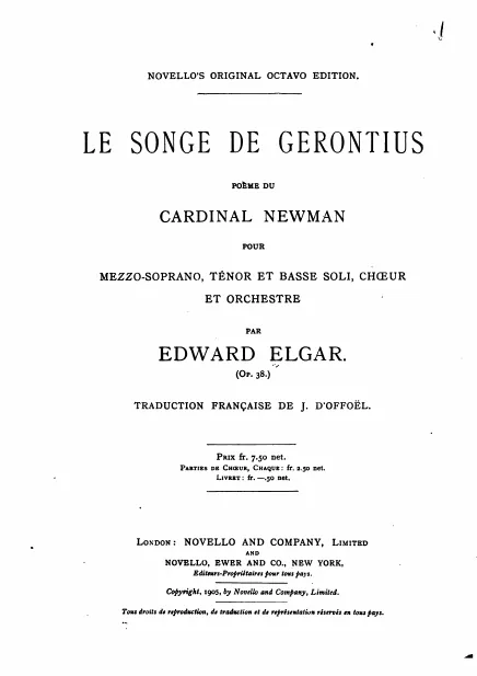 First page of The Dream of Gerontius