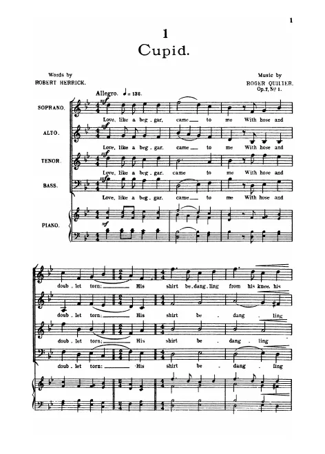 First page of 5 Lyrics of Robert Herrick