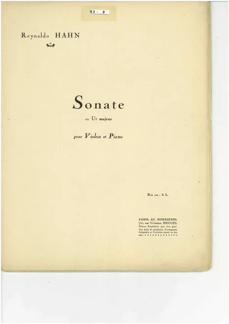 First page of Violin Sonata