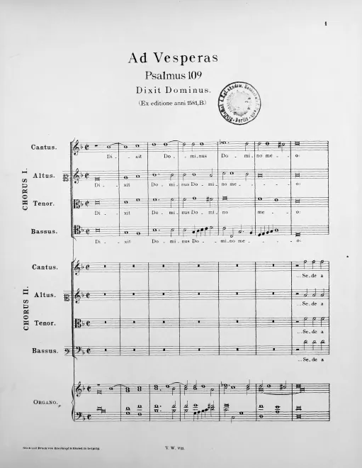 First page of Dixit Dominus