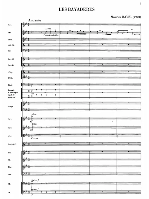 First page of Les Bayadères