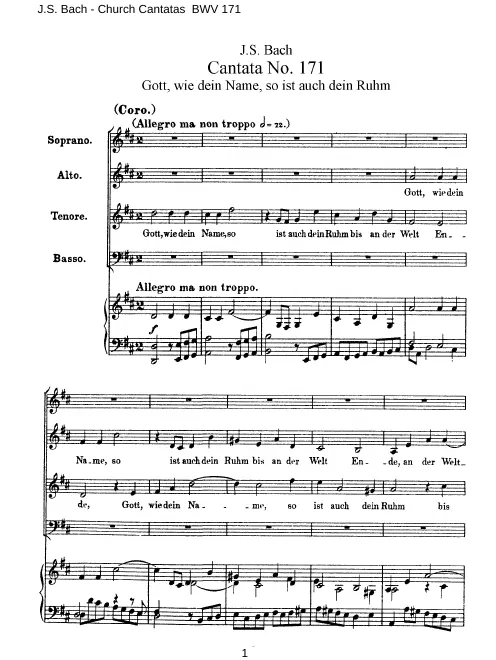 First page of Gott, wie dein Name, so ist auch dein Ruhm