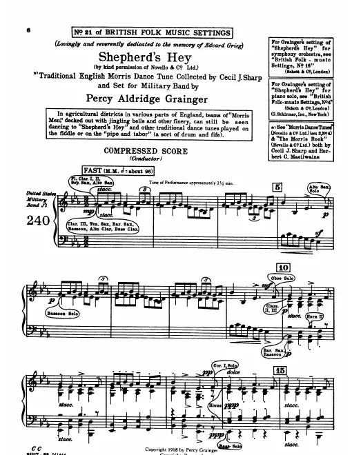 First page of Shepherd's Hey