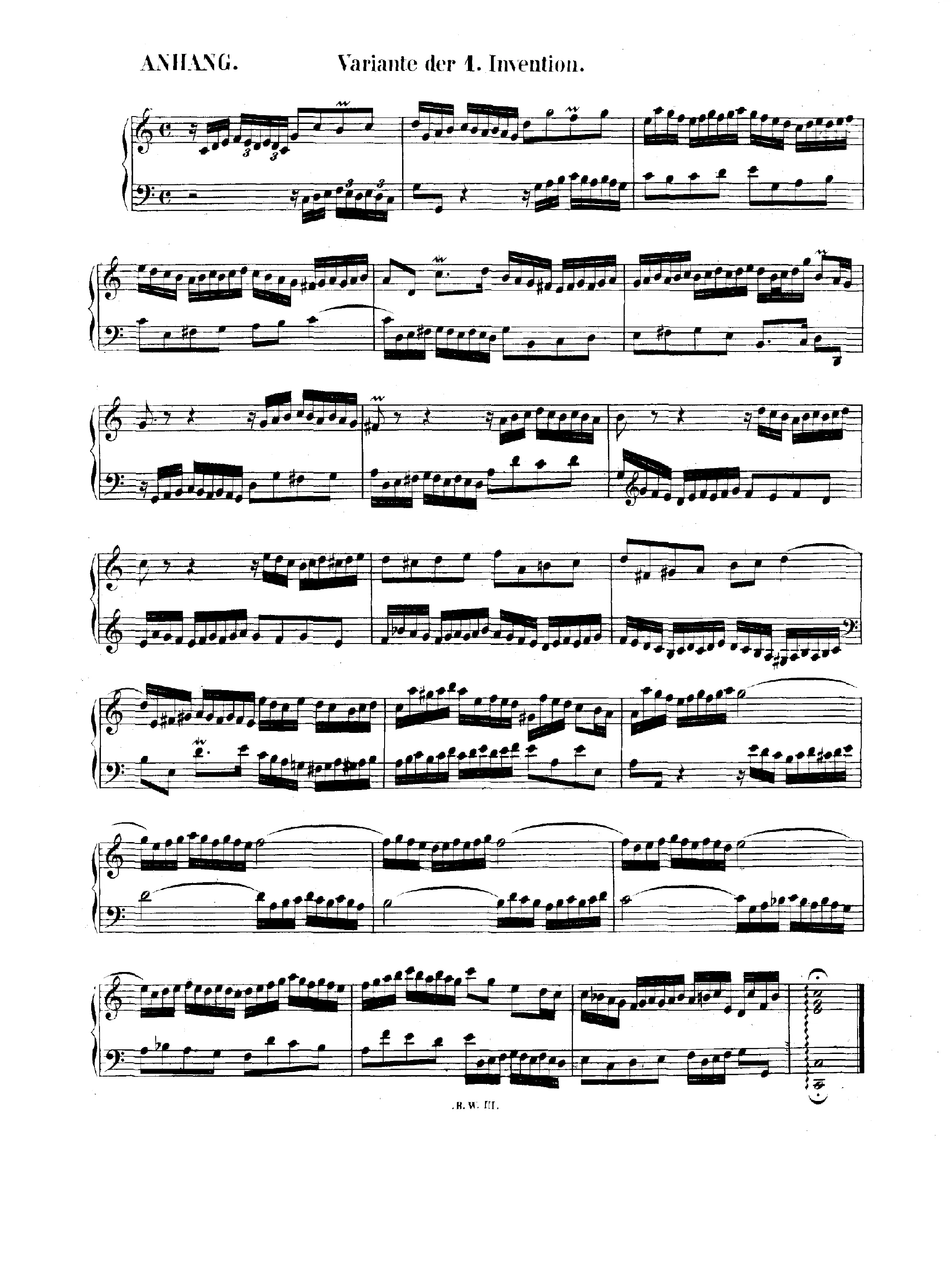 First page of Invention in C major