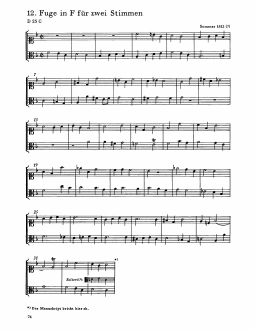 First page of Fugue in F major